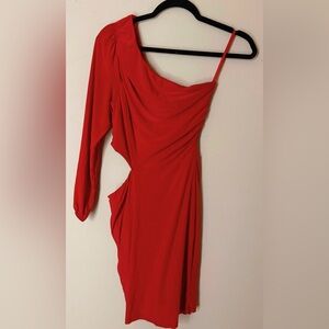 Chic Asymmetrical Red Dress